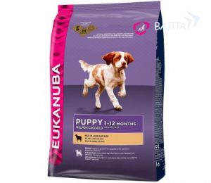 Eukanuba Dog Puppy & Junior корм для щенков всех пород с ягненком и рисом ― ЗооВетШоп